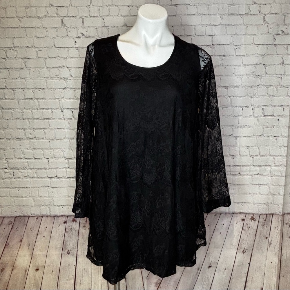 Altar'd State Black Lace Tunic Dress Size L